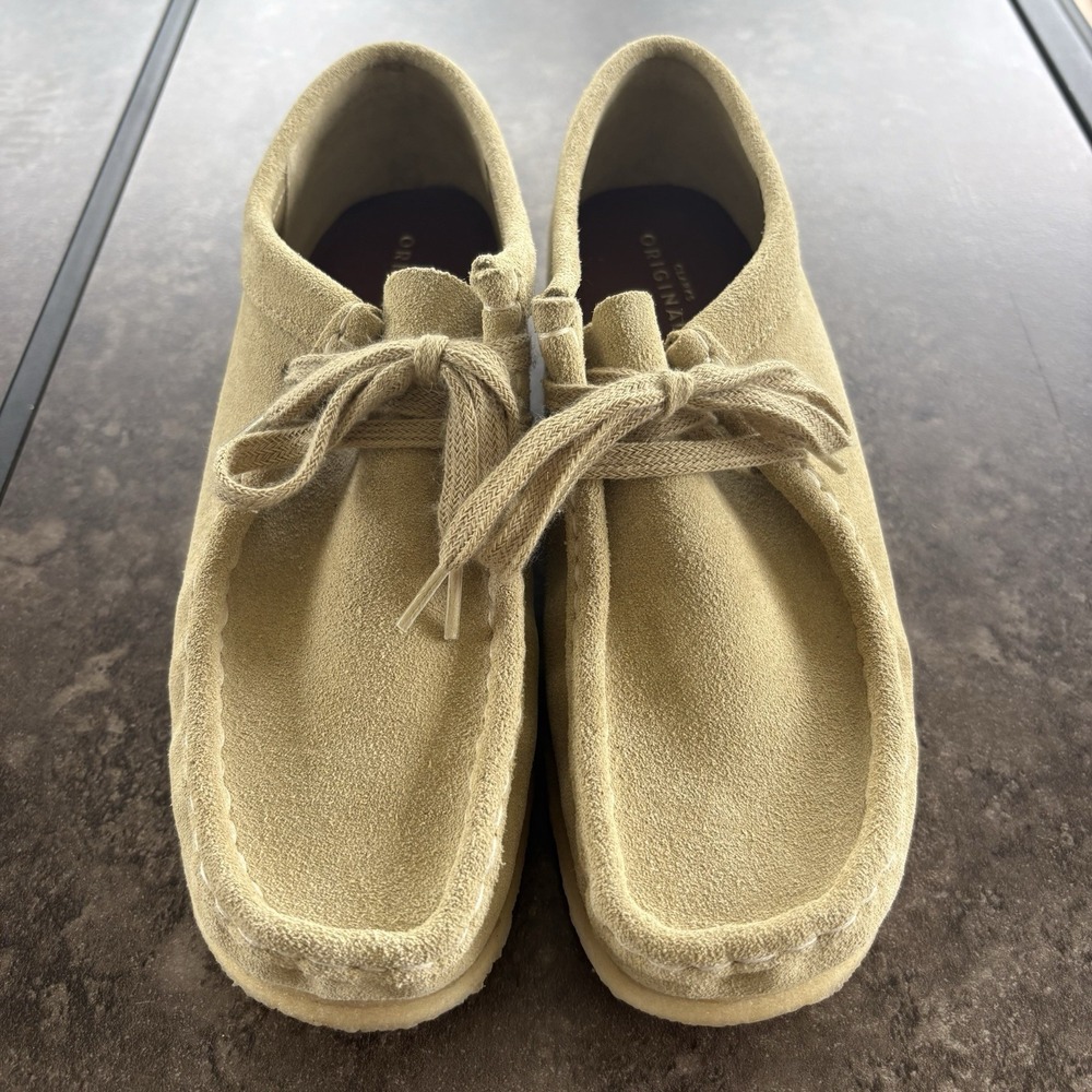 Clarks Originals Women's Wallabee Maple Suede Crepe Rubber Sole Size 9 Beige - Picture 3 of 11